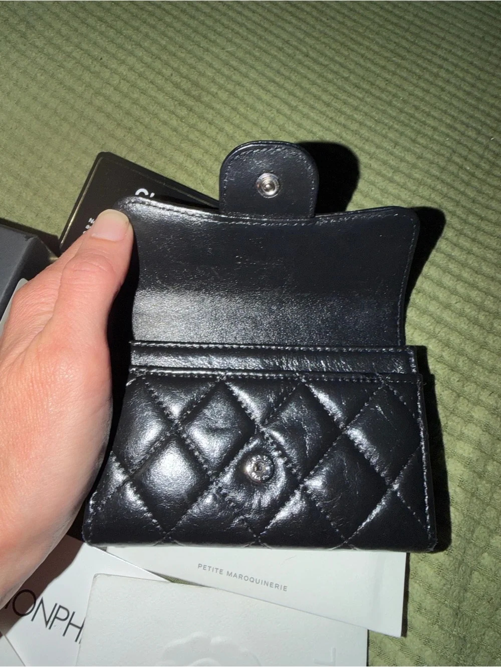 Chanel lambskin coin wallet